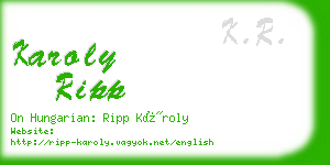 karoly ripp business card